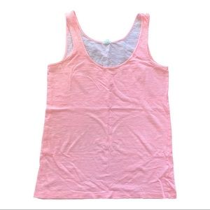 J.Crew stripe tank top neon orange and white Small